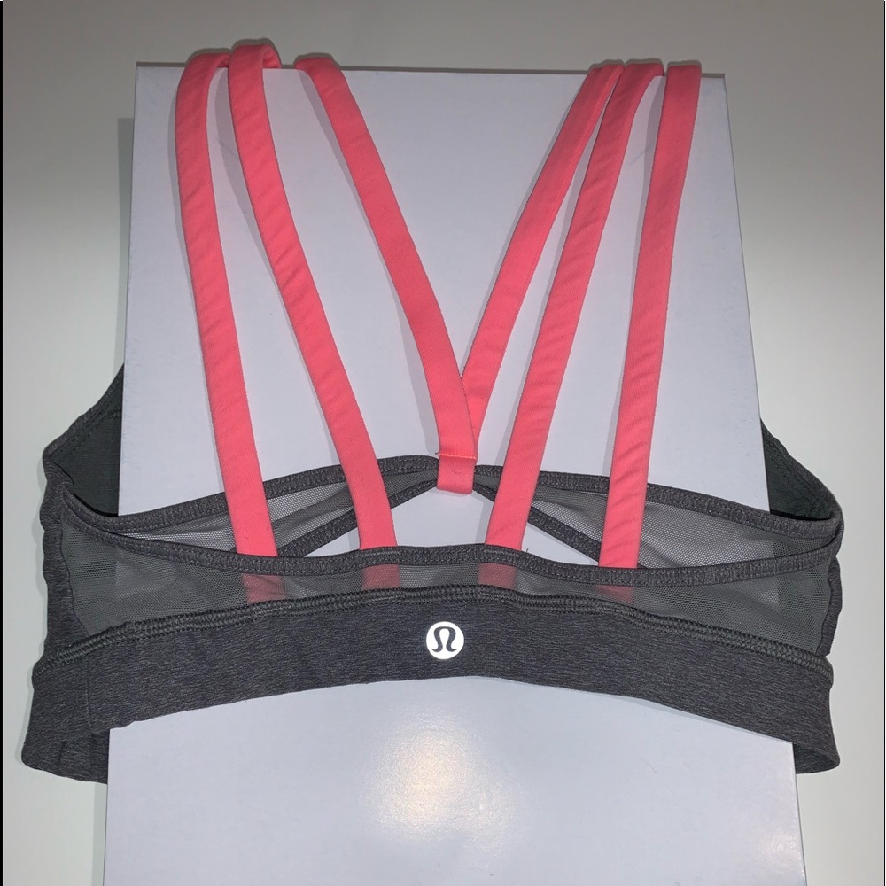Lululemon sports bra size 4: grey and orange